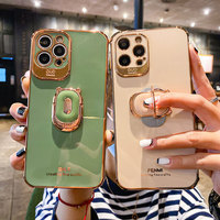 Boucho luksusowe galwanizacja etui na telefony dla iphone 13 12 Pro MAX 11 Pro XS XR X SE 6 7 8 plus 12Mini uchwyt telefonu pierścień uchwyt przypadku 2